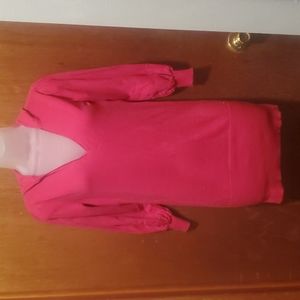 Guess long pink tunic sweater with hoodie  size medium